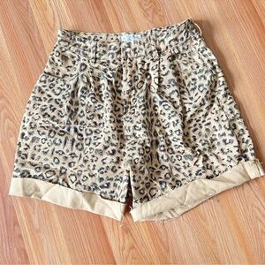 Free People Tan Leopard Print High Waist Shorts